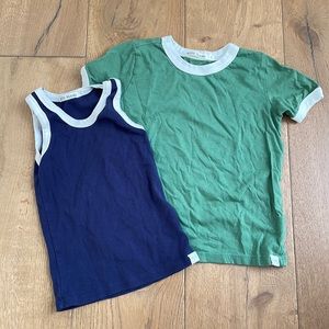 2x PETITS VILAINS Organic Ringer Tees, 4/5